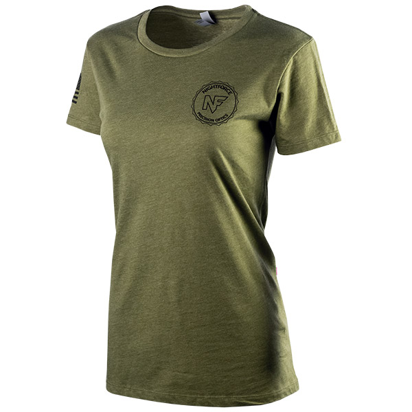 JPG - A577_Serving_the_Front_Line_Black_on_Military_Green_Ladies_F_Left